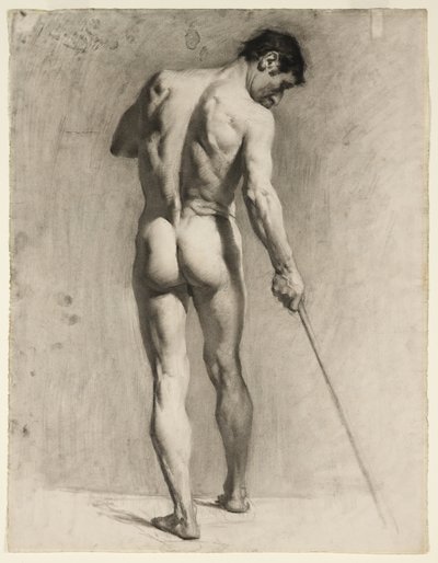 Elämänpiirros miesalastosta kepillä, n. 1910-1912 (liitu paperille) tekijältä Adolphe Valette