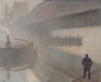 Windsorin sillan alla Irwellissä, Manchesterissa tekijältä Adolphe Valette
