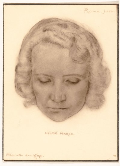 Valokuvakopio Han van der Kopin Hilde Marian muotokuvasta tekijältä Adriaan Bijl (attributed to)