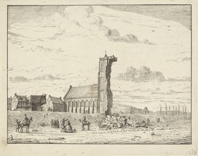 Sortunut torni Egmond aan Zeessa, 1741 tekijältä Adriaan Spinder