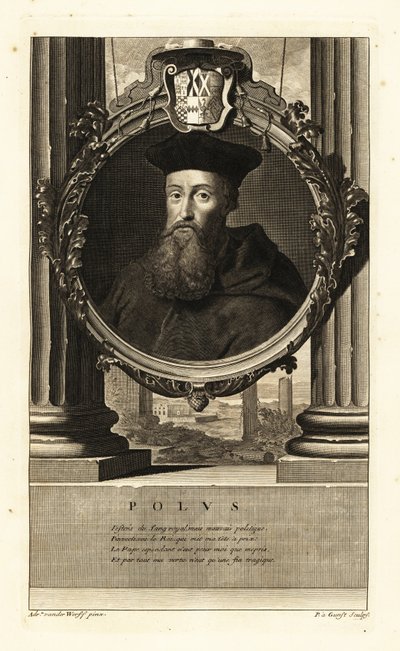 Reginald Pole (1500-1558) (kaiverrus) tekijältä Adriaan van der (after) Werff