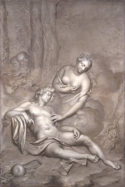 Luna (Diana) vierailee nukkuvan Endymionin luona, 1696 tekijältä Adriaan van der Werff