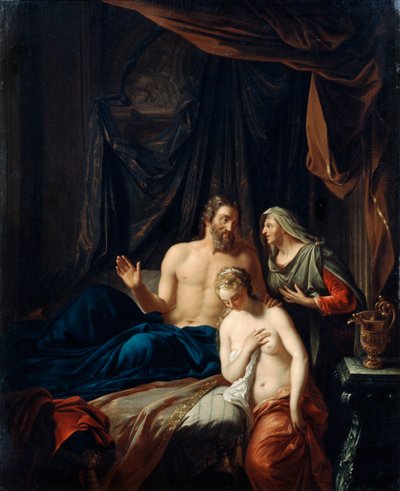 Saara esittelee Hagarin Abrahamille, 1600-luvun loppu 1700-luvun alussa tekijältä Adriaan van der Werff