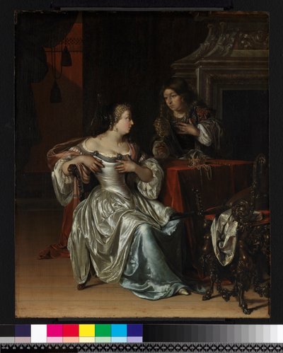 Tancredin palvelija esittelee Guiscardin sydämen kultaisessa kupissa Guismondille, 1675 tekijältä Adriaan van der Werff