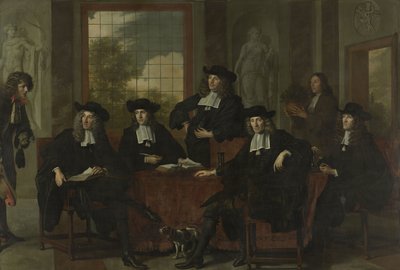 Amsterdamin Collegium Medicumin johtajat, 1683. tekijältä Adriaen Backer