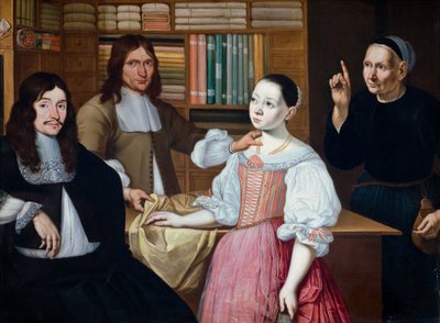 Draper’s Shopissa, 1670 (öljy kuparille) tekijältä Adriaen Bloem