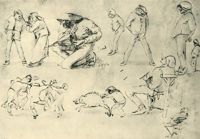 Figuuritutkimuksia, 1600-luvun alku, 1943. tekijältä Adriaen Brouwer