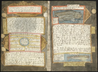 Adriaen Coenenin Visboeck - KB 78 E 54 - folio 370v (vasen) ja 371r (oikea) tekijältä Adriaen Coenen