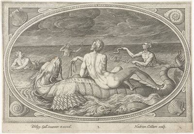 Acis kalassa Sea Gods (sarjan nimi) tekijältä Adriaen Collaert