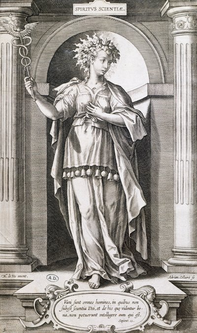 Tieteiden allegoria, Adriaen Collaert (noin 1560-1618). tekijältä Adriaen Collaert