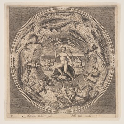 Galathea, lautasmallisarjasta (Fonds de Coupe). tekijältä Adriaen Collaert