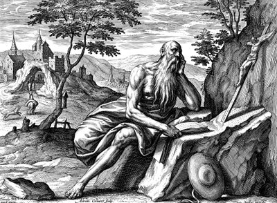 St Jerome, 1540-1567 tekijältä Adriaen Collaert