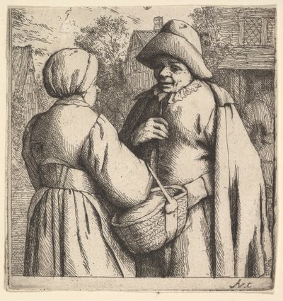 Keskustelu kadulla, 1610-85. tekijältä Adriaen Jansz. van Ostade