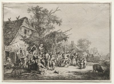 Festivaali säleikön alla. tekijältä Adriaen Jansz. van Ostade