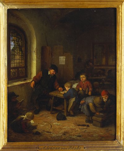 Kouluhuoneen sisustus, 1666 tekijältä Adriaen Jansz. van Ostade