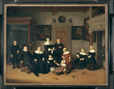 Perhemuotokuva, joka tunnettiin aiemmin nimellä maalarin perhe - Family-portrait ... tekijältä Adriaen Jansz. van Ostade