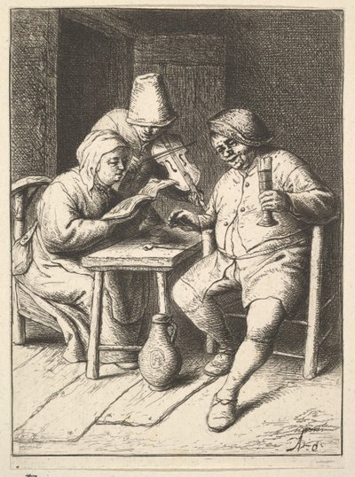 Laulava pariskunta ja viulu, 1610-85. tekijältä Adriaen Jansz. van Ostade