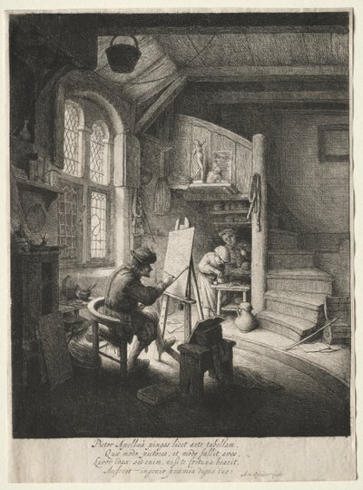 Painters Studio. tekijältä Adriaen Jansz. van Ostade