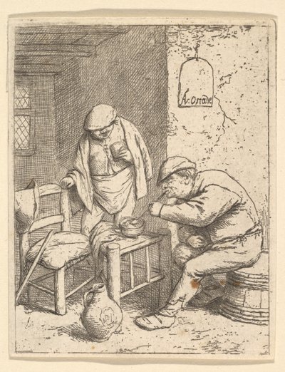 Tupakoitsija ja juomari, 1682. tekijältä Adriaen Jansz. van Ostade