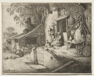 Pyörivä nainen. tekijältä Adriaen Jansz. van Ostade