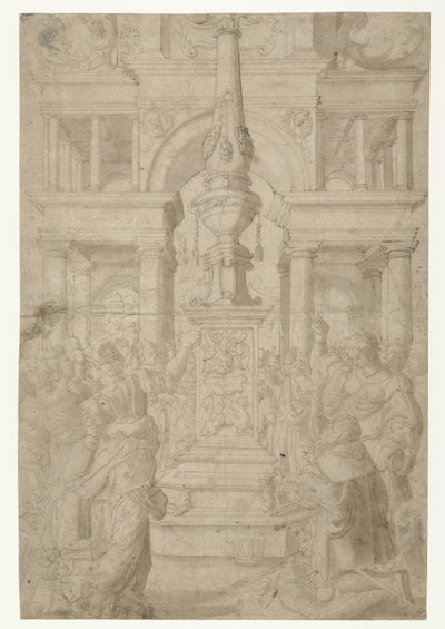 Salomo palvoo epäjumalia tekijältä Adriaen Pietersz Crabeth