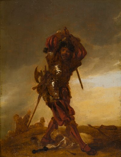 Sveitsiläinen sotilas: palkkasoturi, n. 1609-62 (öljy paneelissa) tekijältä Adriaen Pietersz. van de Venne