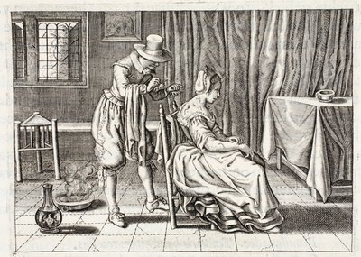 Iilimatojen levittäminen, kuvitus Johannes de Brunen (1589-1658), Jan Jacobs Schipperin teoksesta "Emblemata of Zinne-werk", Amsterdam, 1661 tekijältä Adriaen Pietersz van de Venne
