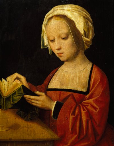 Pyhän Magdaleenan lukema Adrien Ysenbrandt (n. 1500-1551), öljy paneelille tekijältä Adriaen Ysenbrandt