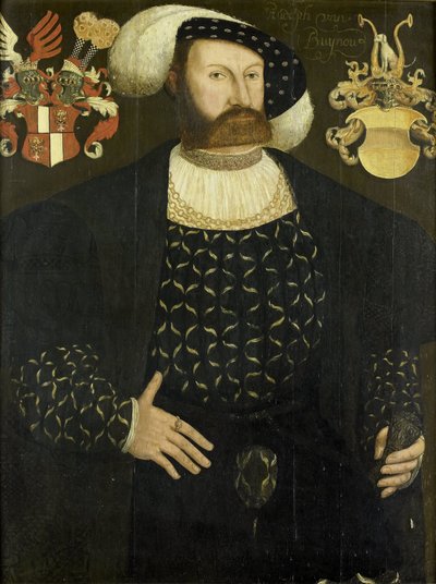 Oletettavasti kuolemanjälkeinen muotokuva Rudolph van Buynousta (k. 1542), Stavorenin korkeatuomioistuimesta ja Gaasterlandin Grietmanista tekijältä Adriaen van Cronenburg (attributed to)