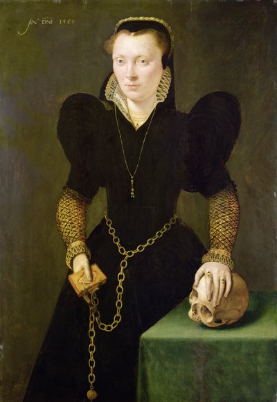 Katheryn of Berain (1535-91) 1568 (öljy paneelille) tekijältä Adriaen van Cronenburgh