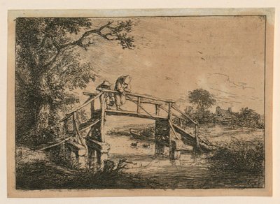 Kalastaja sillalla tekijältä Adriaen van Ostade