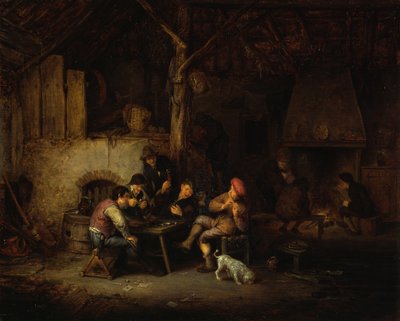 Maaseutuyhteisö tavernassa tekijältä Adriaen van Ostade