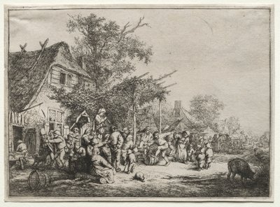 Festivaali säleikön alla tekijältä Adriaen van Ostade