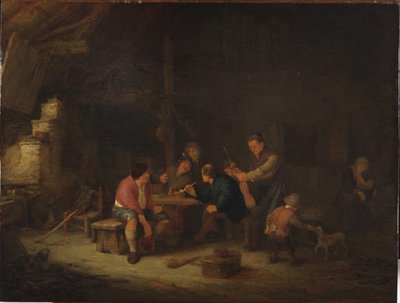 Sisätilat talonpoikien kanssa tekijältä Adriaen Jansz. van Ostade