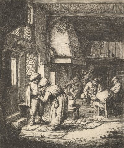 Talonpoika maksaa laskunsa, 1610-85. tekijältä Adriaen van Ostade