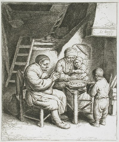 Ruokarukous tekijältä Adriaen van Ostade