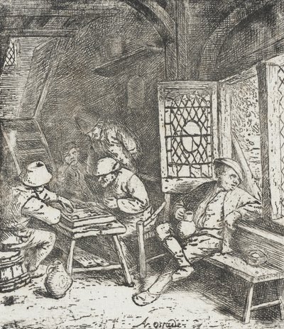 Backgammon-pelaajat tekijältä Adriaen van Ostade