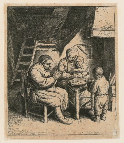 Ruokarukous tekijältä Adriaen van Ostade