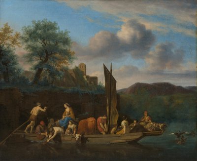 Italialainen maisema ja lautta tekijältä Adriaen van de Velde
