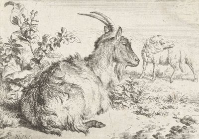 Makaava vuohi, 1670 tekijältä Adriaen van de Velde
