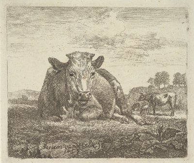 Makaava lehmä, eri eläimistä, 1657. tekijältä Adriaen van de Velde