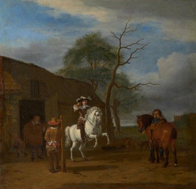 Ratsastuskoulu, noin 1658 (öljy kankaalle) tekijältä Adriaen van de Velde