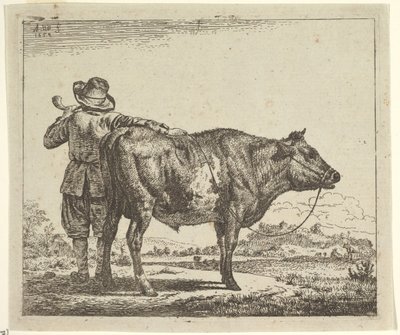 Nuori paimen sonnin kanssa, eri eläimistä, 1659. tekijältä Adriaen van de Velde