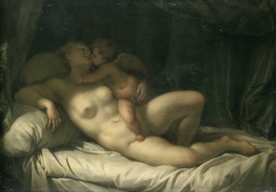 Amor Kissing Venus tekijältä Adriaen van der Werff (manner of)