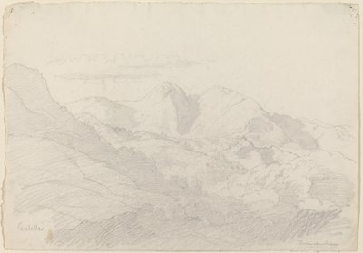 Sabine Hills ja Rocca Santo Stefano Civitellasta nähtynä tekijältä Adrian Ludwig Richter