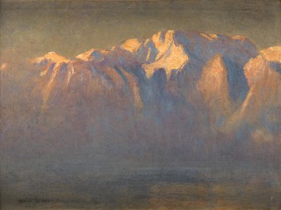 Mont Blanc (öljy kankaalle, levylle kiinnitetty) tekijältä Adrian Scott Stokes
