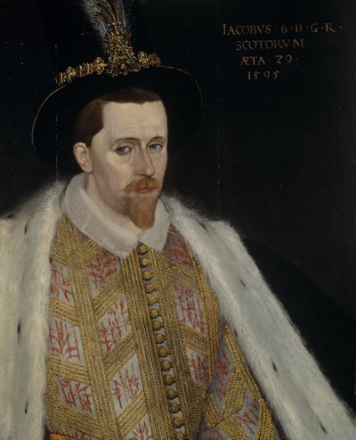 Jaakob VI ja minä 1566-1625, Skotlannin kuningas, 1595 tekijältä Adrian Vanson