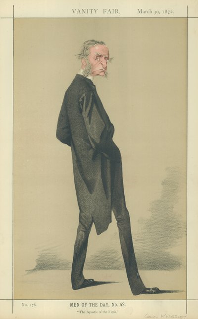 Reverend Canon Charles Kingsley (värilitografia) tekijältä Adriano Cecioni