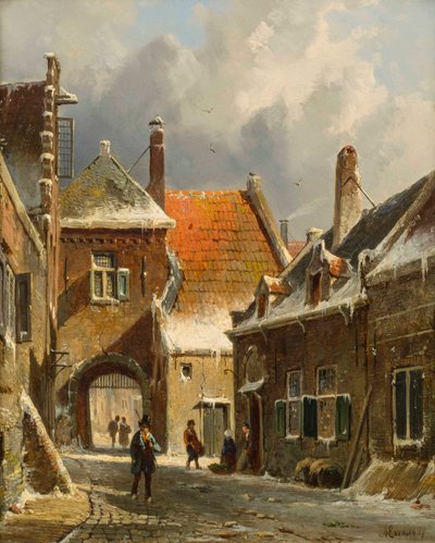 Talvikatukohtaus, 1800-luku tekijältä Adrianus Eversen