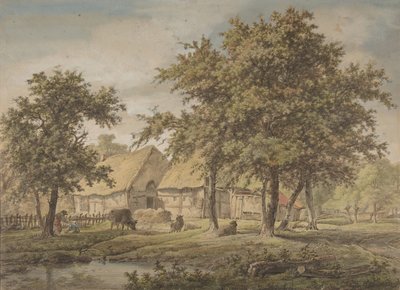 Maisema maalaistalon kanssa, 1757-1837. tekijältä Adrianus de Visser